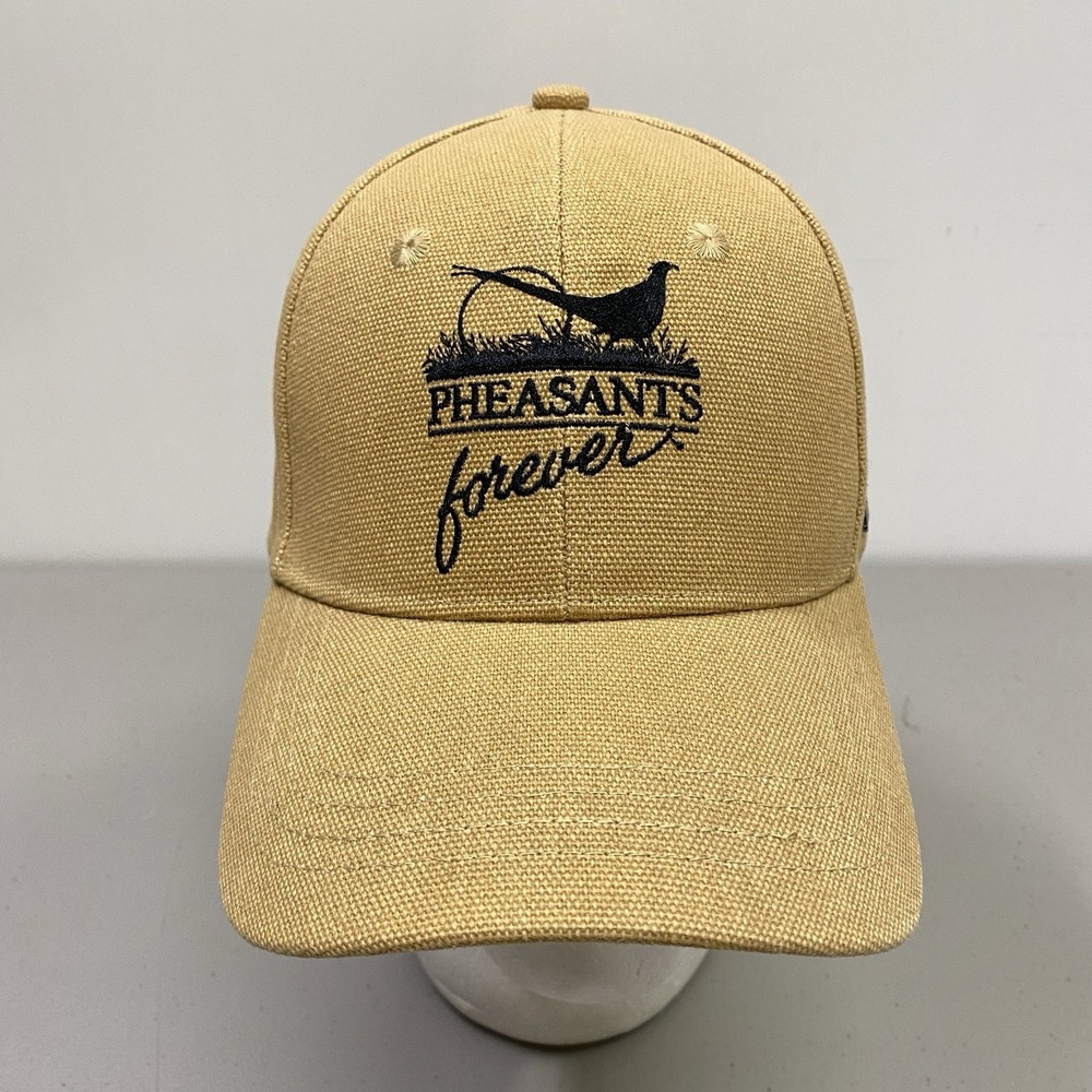Pheasants Forever Sponsor SnapBack Hat Khaki Tan Canvas Baseball Cap Jager